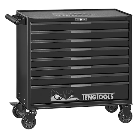 Teng Tools 37 Inch Wide 8 Drawer PRO35 Heavy Duty Black Roller Cabinet - TSW37B8