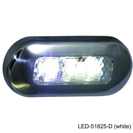 Alegria 3 x 1.25 ft. Highly Polished 316 Stainles Steel LED Oblong Courtesy Light, White AL2474860