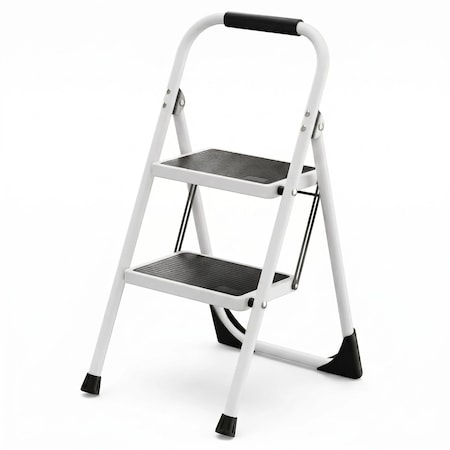 Wrightmaster 2-Step Lightweight Steel Step Stool, 7 ft. Reach with Non-Marring Feet, 330 lbs. Capacity Zoro1172G-B