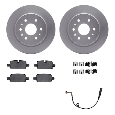 Dynamic Friction Co DFC GEOSPEC Coated Rotor- Heavy Duty Brake Pad includes Hardware and Sensor 4422-47002