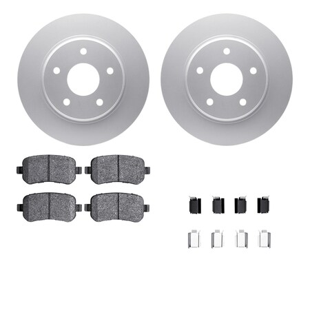 Dynamic Friction Co DFC GEOSPEC Coated Rotors with 5000 Brake Pads - Ceramic and Hardware 4512-40146