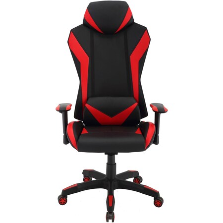 Hanover Commando Ergonomic High-Back Gaming Chair, Black and Red HGC0105