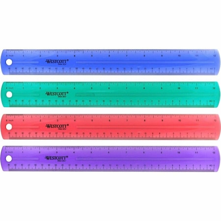 Westcott Rulers, 12" Jewel Colored Ruler 12975
