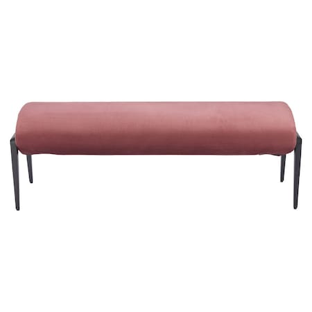 Homeroots 54in Brown and Black Fabric Upholstered Bench 668849