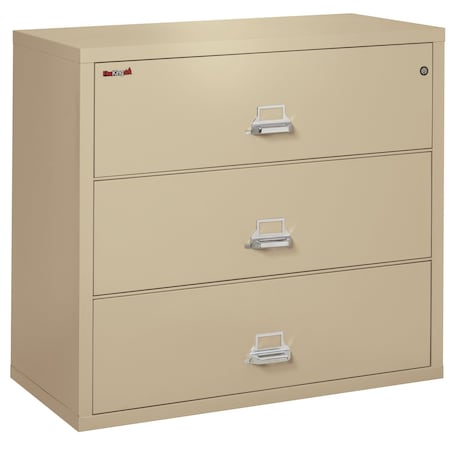 Fireking 38-15/16" W 3 Drawer Fire-Resistant Lateral File Cabinet, Parchment, Letter/Legal 3-4422-CPA