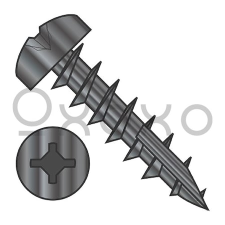 Oxoxo 10-9X3/4 Square Phil Drive Pan Deep Thread Wood Screw Full Thread Type 17 Black Oxide Oil, 4000PK 578219