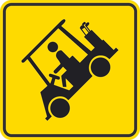 Lyle W11-11, Golf Cart Traffic Symbol, 24x24, Diamond Grade, Yellow G-12637-DG_24x24