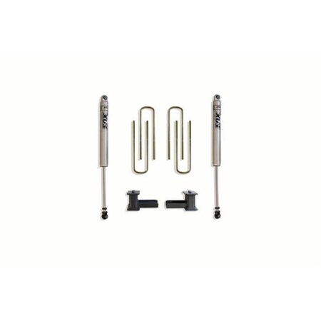 Maxtrac Suspension 4 in. Blocks & U-Bolts 2 Fox Shocks for 2021-C Ford F150 2WD MXT904140F