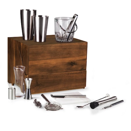 Picnic Time Family Of Brands Madison Acacia Tabletop Bar Set 668-44-508-000-0