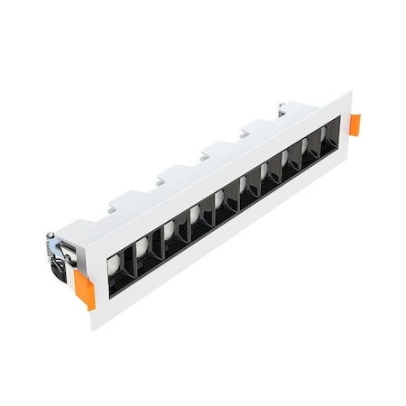 Westgate SNAP-IN 12in 12-HEAD OPTIC LINEAR LIGHT 18W 1200LM SELECT 5CCT CR90 45-DEGREE DIM, White +Black LDLS-12-MCT5