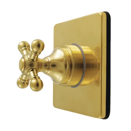 Kingston Brass Single-Handle Six-Way Diverter Valve with Square Trim Kit, Brushed Brass KS4047BX