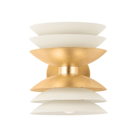 Hudson Valley Lighting Oneida 2 Light Wall Sconce 7.75 In. Vintage Gold Leaf/Soft Sand 1271-VGL/SSD
