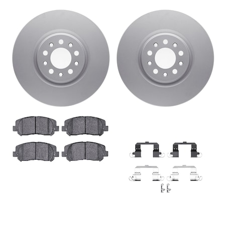 Dynamic Friction Co DFC GEOSPEC Coated Rotor- Heavy Duty Brake Pad includes Hardware 4412-42015