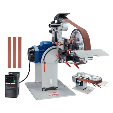 Vevor Belt Grinder Sander 72 x 2-Inch Belt Polisher with VFD 3 Grinding Moulds JLD10-7