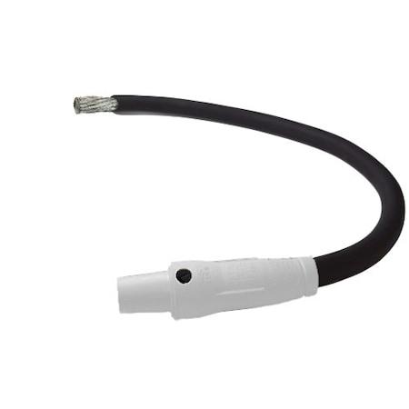 Power Assemblies Type W Pigtail 400A 4/0 AWG Series 16 Female Camlock to Tinned 3 ft, White 40TW16003FTW