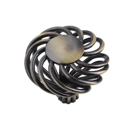 Camp Usa 2 Sizes Aire Round Swirl Knob, Antique Brass or Brushed Nickel CA579327