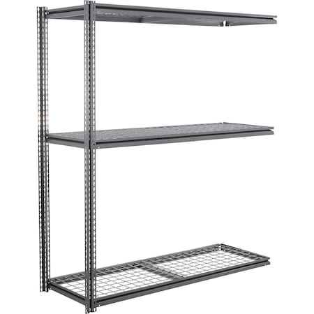 Global Industrial 3 Shelf, Heavy Duty Boltless Shelving Z Beam Add On, 72Wx36Dx96H, Wire Deck B3152903