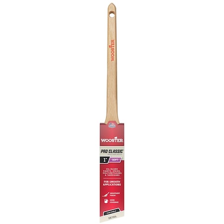 Wooster 1" Angle Sash Soft, White China Bristle, Paint Brush, Sealed Maple Wood Handle Z1216-1