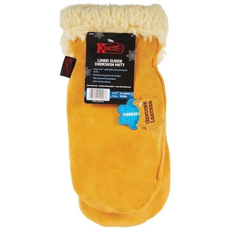Kinco Mens XL Golden Full Suede Deerskin Winter Work Mitt 1929PL-XL