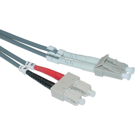 Cable Wholesale LC/UPC to SC/UPC OM2 Duplex 2.0mm Fiber Optic Patch Cord, OFNR, Multimode 50/125, Orange LCSC-11005