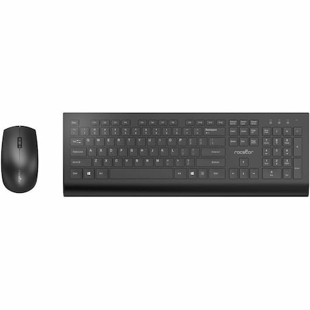 Rocstor PREMIUM CW4 2.4GHZ WIRELESS KEYBOARD AND MOUSE COMBO- 104 KEY FUNCTION - QWERTYLAYOUT - 1200 DPI OP Y10P037-B1