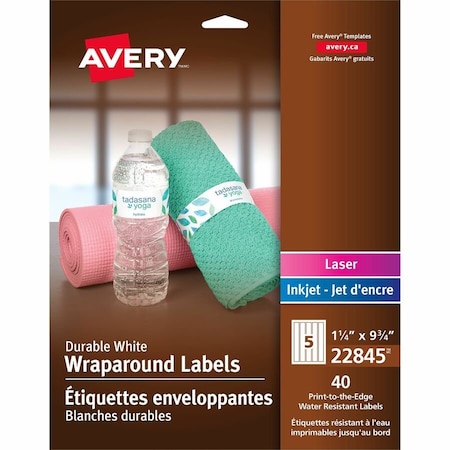 Avery Promotional Label, 1 1/4" Label W, 5 Labels per Sheet White 22845