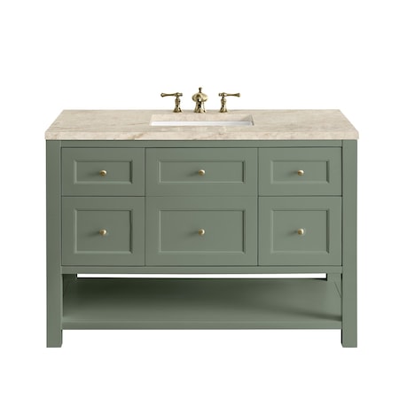 James Martin Vanities Breckenridge 48" Single Vanity, Smokey Celadon, w/ 3 CM Tajnar Eclos Top 330-V48-SC-3TJR