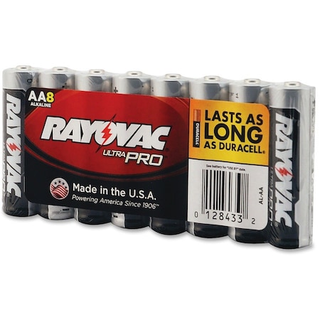 Rayovac Ultra Pro Alkaline AA Battery 8-Packs, For Multipurpose, AA, 1.5 V DC, 12PK ALAA8J