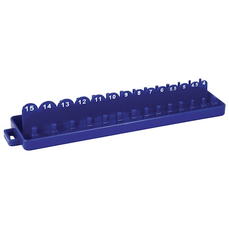 Perform Tool Socket Storage Rail 1/4 In Drive Socket; Holds Up To 28 Metric Size Sockets; Blue; Single W776