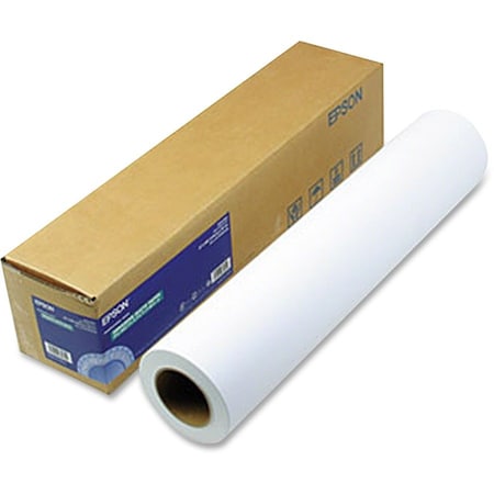Epson HP Designjet Inkjet Large Format Paper, 24" x 100', Matte White, 1 Roll S041595