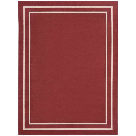 Homeroots 8' X 10' Brick Red And Ivory Indoor Outdoor Area Rug 545498