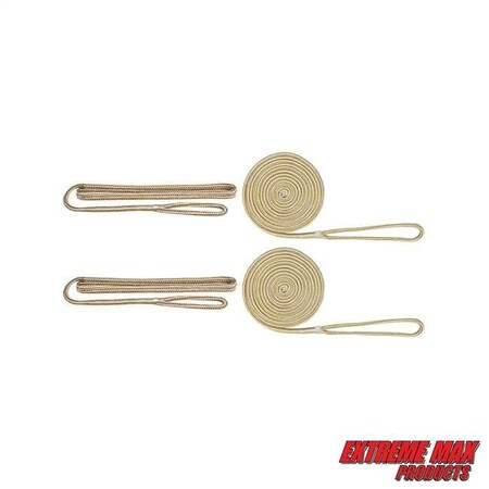 Extreme Max Extreme Max 3006.2684 BoatTector Premium Double Braid Nylon Dockside Rope Value Pack-3/8" & Gold 3006.2684