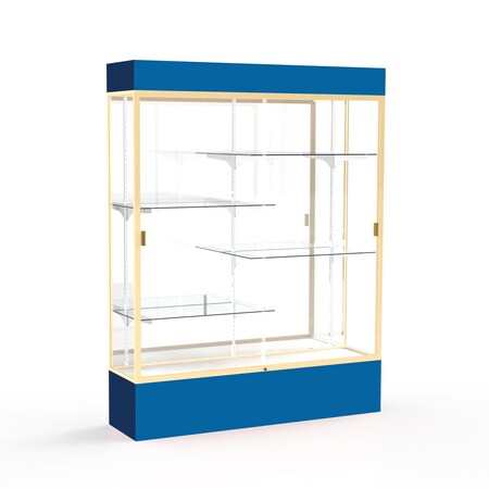 Ghent Lighted Floor Display Case 60x80x16, Mirror, Champange 3175MB-GD-RY