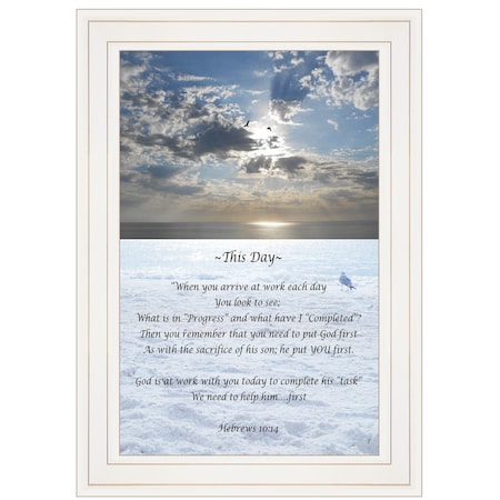Homeroots This Day 1 White Framed Print Wall Art 406576