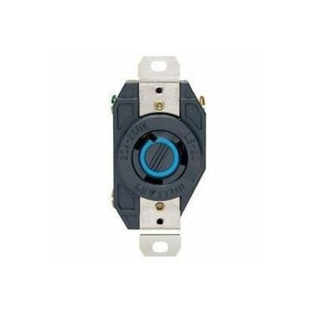 Leviton Locking Receptacle, 20 A, 250V AC, Black 2320
