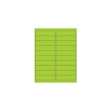 Bubblefast 4 x 1'' Fluorescent Green Rectangle Laser Labels-20 Labels per Sheet BFLL177GN