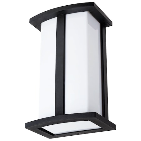 Sunlite Matte Black Modern Wall Sconce Light Fixture, E26 Base A19 Bulb, Indoor Opal Shade 46093-SU