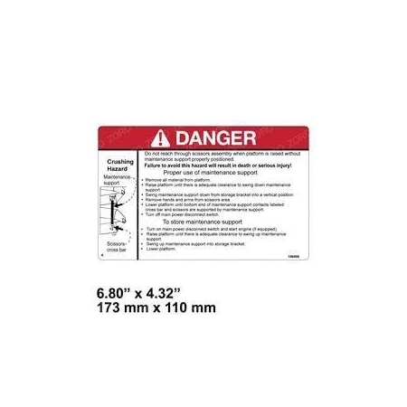 Skyjack REPLACEMENT DECAL, SAFETY BAR 103077