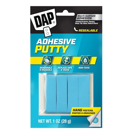 Dap Adhesive Putty, 1 oz Container Size, Bag, RapidFuse, Blue 01201