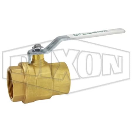 Dixon Ball Valve, 1-1/2 in Nominal, FNPT End Style, Brass Body, Full Port, PTFE Seat/Double O-Ring Softgoo LFV150