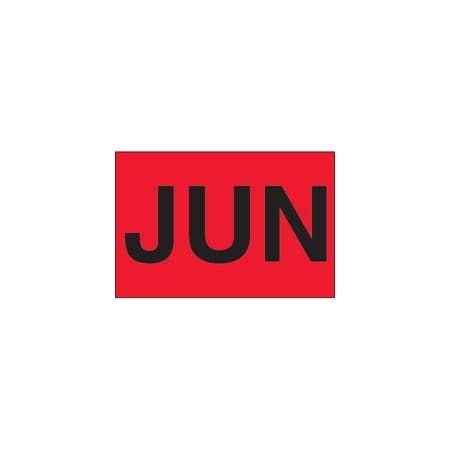 Bubblefast 2 x 3'' - ''JUN'' Fluorescent Red Months of the Year Labels BFDL6801