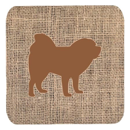 Carolines Treasures Chow Chow Burlap and Brown Foam Coasters- Set - 4 BB1106-BL-BN-FC