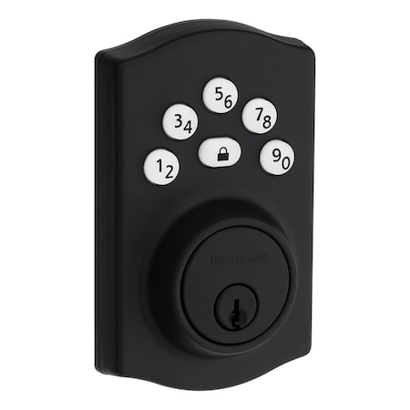 Kwikset Traditional Powerbolt Electronic SmartCode Deadbolt with 4AL Latch and RCS Strike Matte Black 9240TRL-514