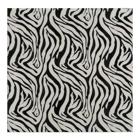 Homeroots 20" Black And White Zebra Iron And Resin Square Hanging Wall Tile 375920