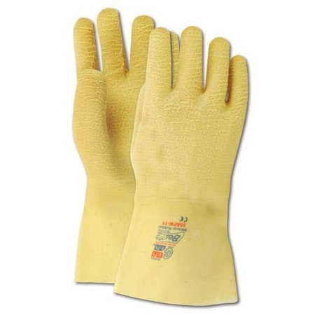 Showa Best Guard Nitty Gritty Ylw Rubber Fully Coated Gloves, Men Fits Lg, 12PK 2482