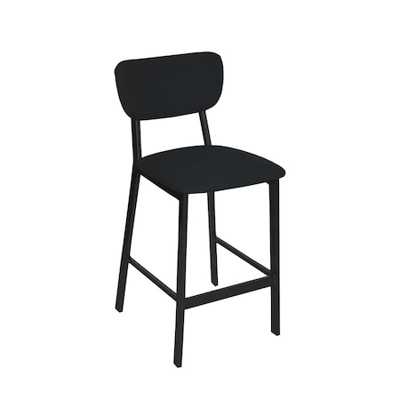 Bfm Seating Hamilton Side Barstool, Grade 3 Vinyl Seat & Back - Steel Frame - Sand Black Finish JS10B2026-2026SB