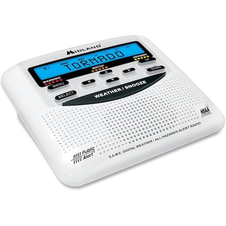 Midland Radio Table Top Weather Radio, White WR-120B