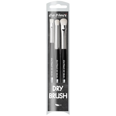 Da Vinci DRY BRUSH Miniature Painting Brushes, Synthetic, All Paint Types, Assorted, 3-Piece Set VA-4179_0