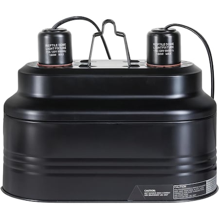 Simple Deluxe Dual Dome Reptile Light Fixture with Separate Switches, Fits Max 160W Reptile Heat Lamp/UVB Light, PTDMLTDUAL160