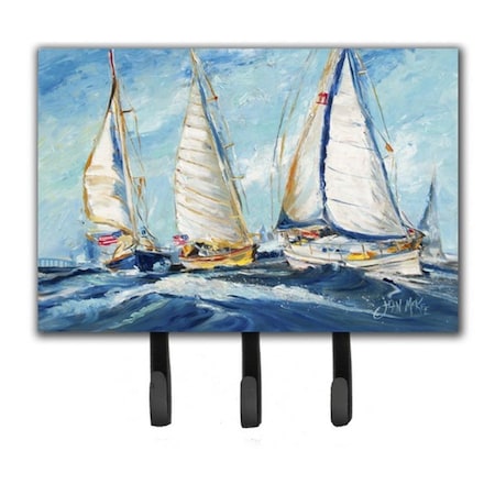 Carolines Treasures Roll Me Over Sailboats Leash and Key Holder JMK1027TH68